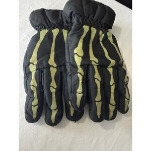 3M Thinsulate Insulated Skeleton Snow Ski Gloves Size XL Kids Glow-In-The-Dark